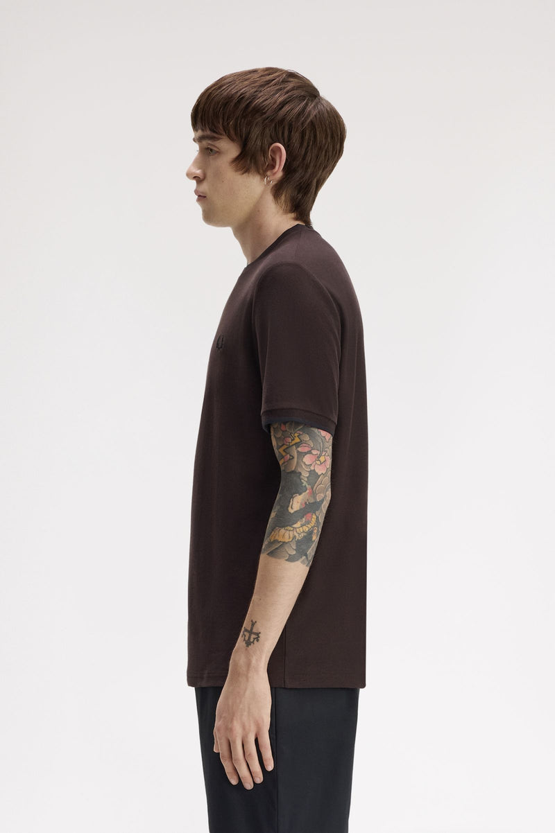 TRIM DETAIL CREPE PIQUE T-SHIRT