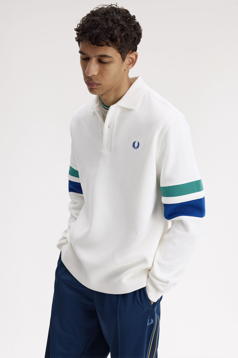 TIPPED SLEEVE COLLARED SWEATER