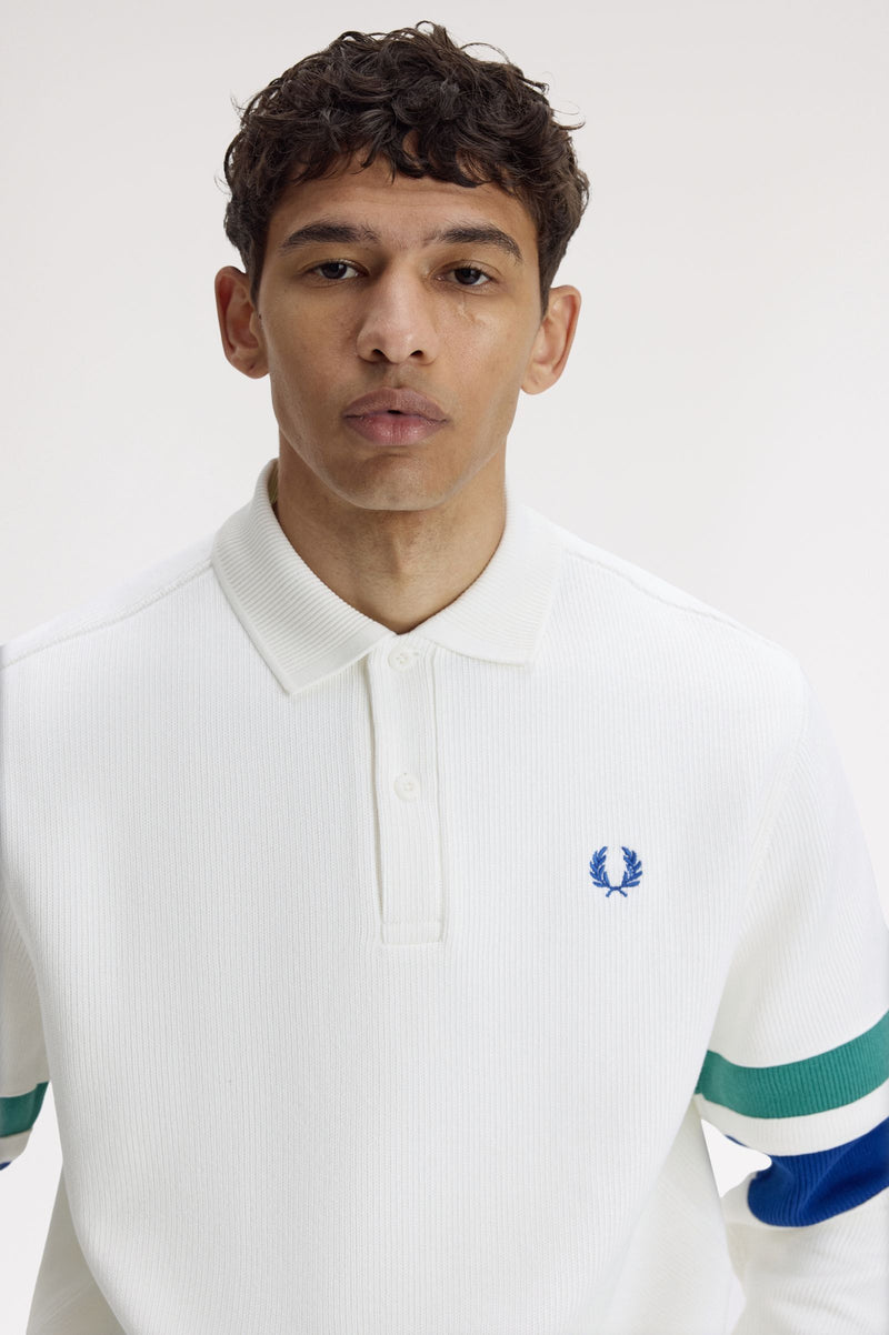 TIPPED SLEEVE COLLARED SWEATER