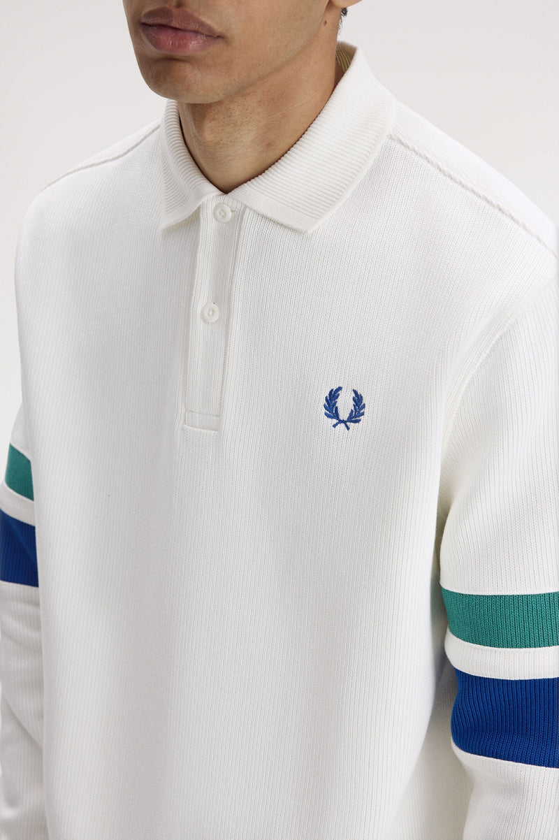 TIPPED SLEEVE COLLARED SWEATER