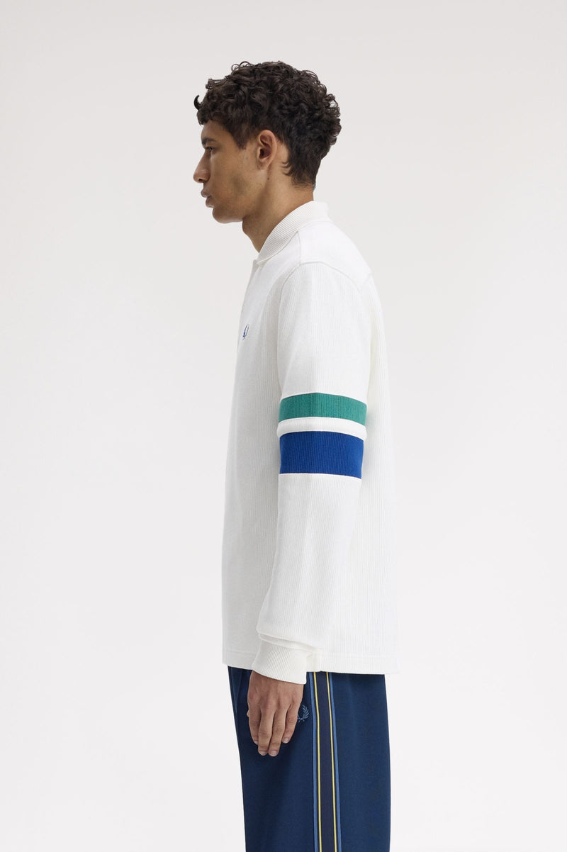 TIPPED SLEEVE COLLARED SWEATER