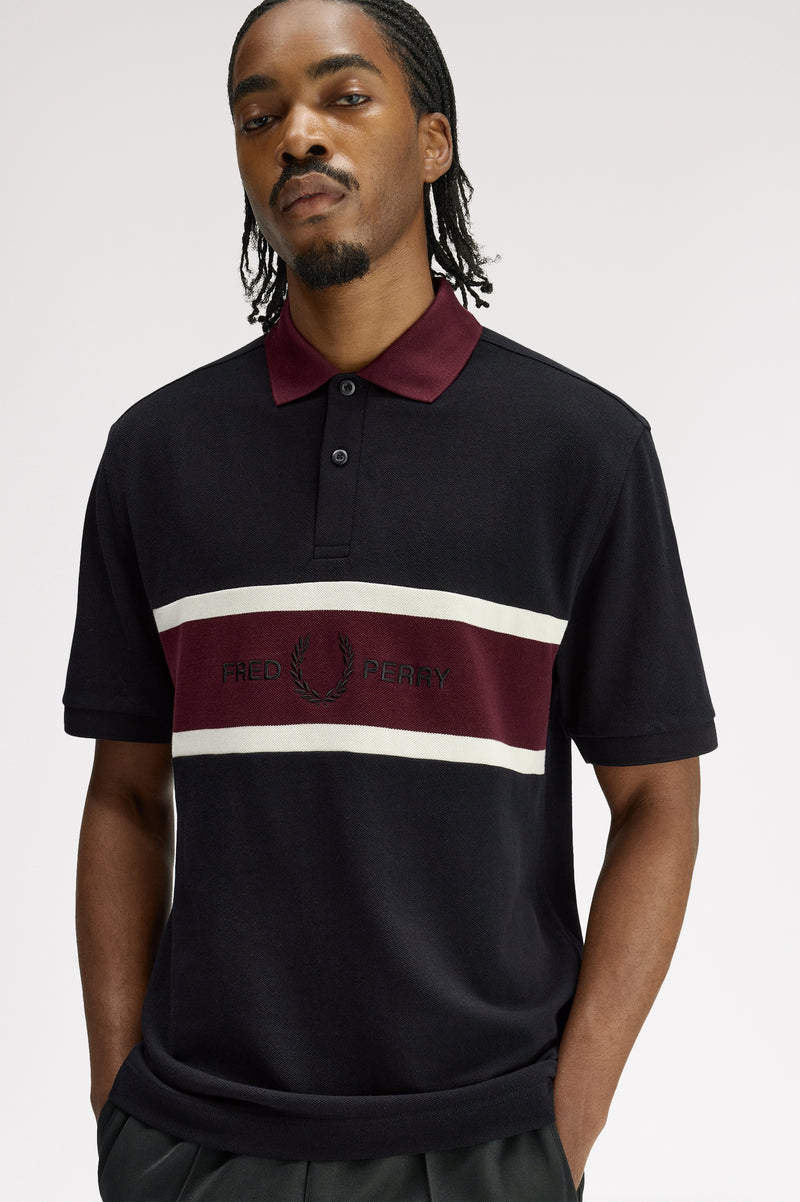 EMBROIDERED PANEL POLO SHIRT