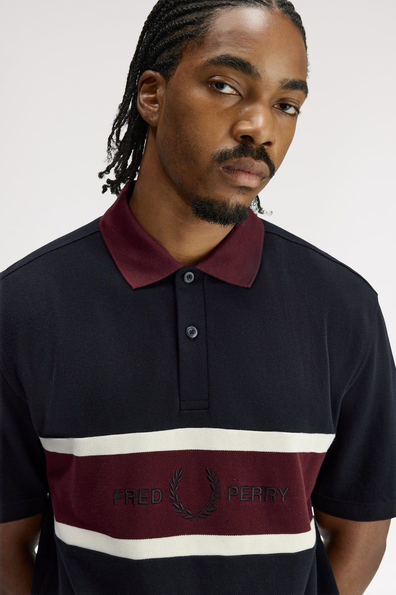 EMBROIDERED PANEL POLO SHIRT