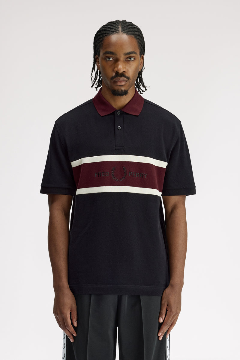 EMBROIDERED PANEL POLO SHIRT