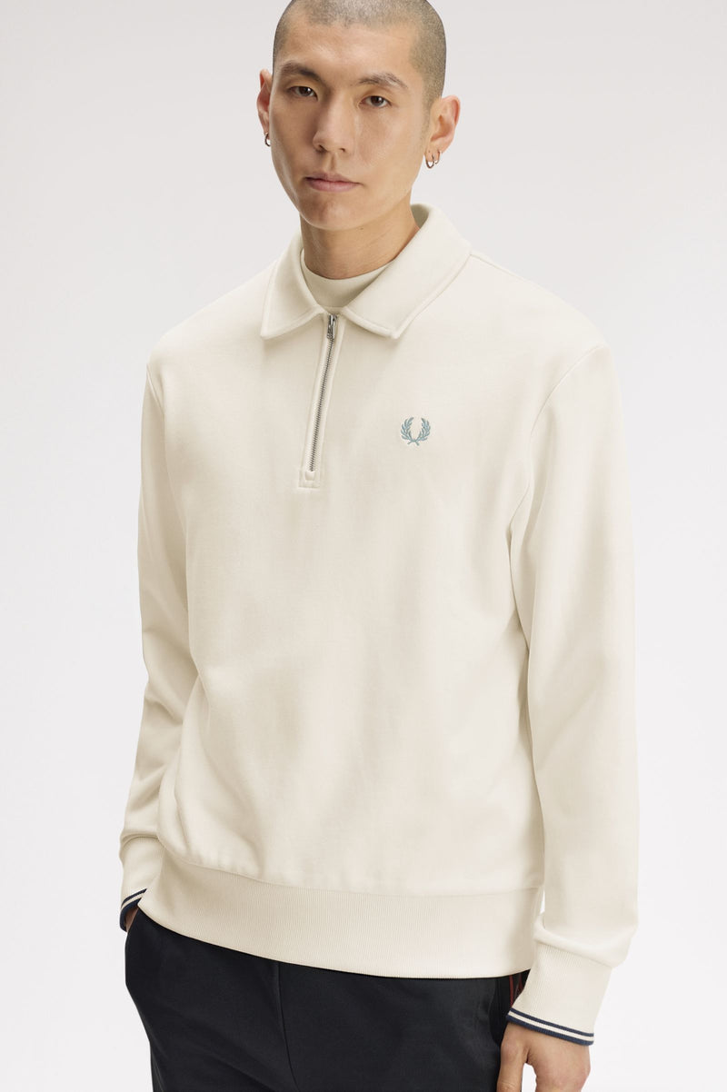 HALF ZIP COLLARED SWEATSHIRT