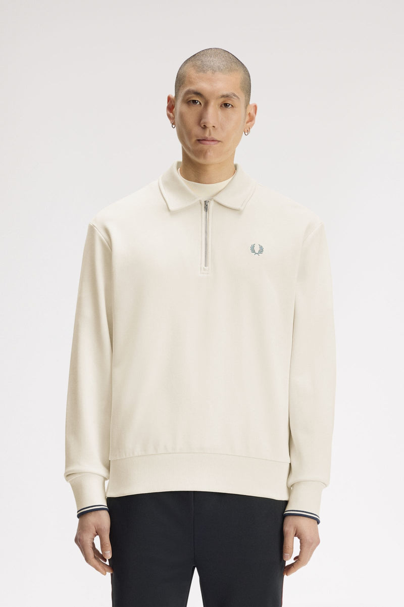 HALF ZIP COLLARED SWEATSHIRT