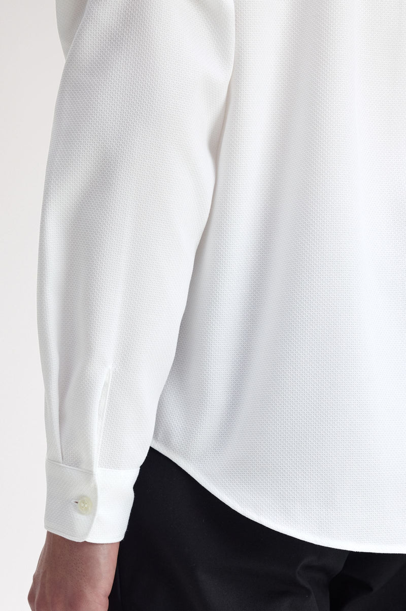 POLO COLLAR WOVEN PIQUE SHIRT