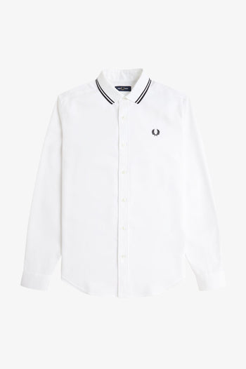 POLO COLLAR WOVEN PIQUE SHIRT