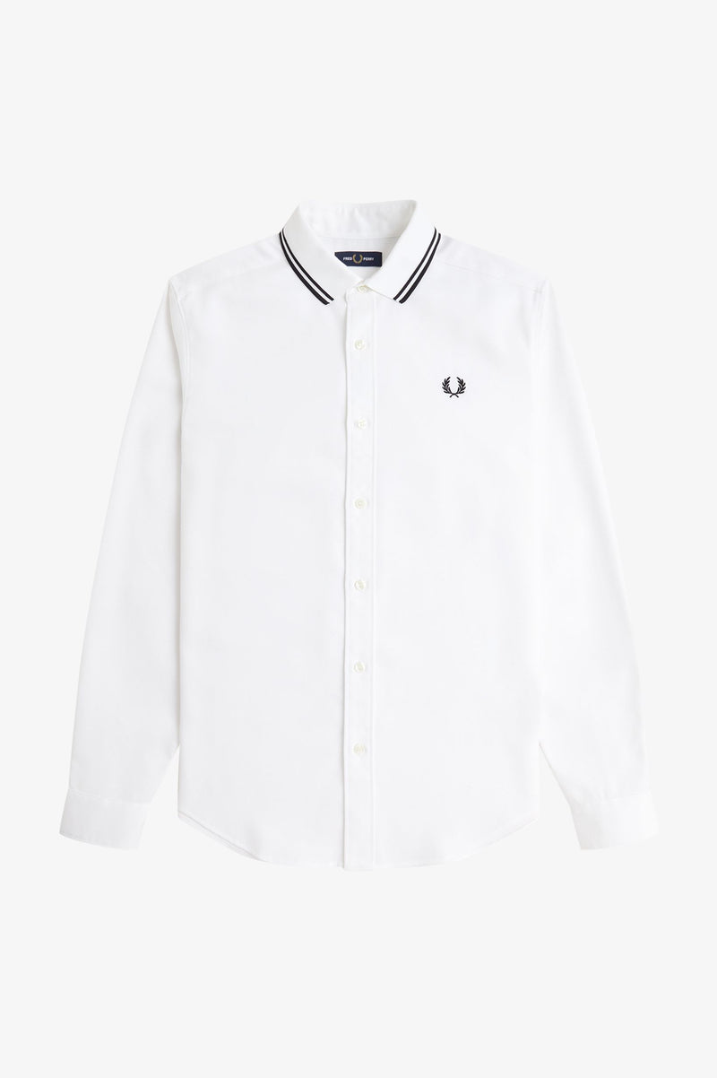 POLO COLLAR WOVEN PIQUE SHIRT