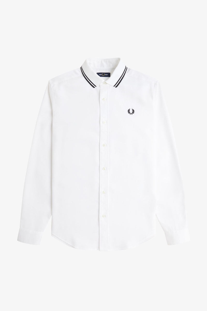 POLO COLLAR WOVEN PIQUE SHIRT