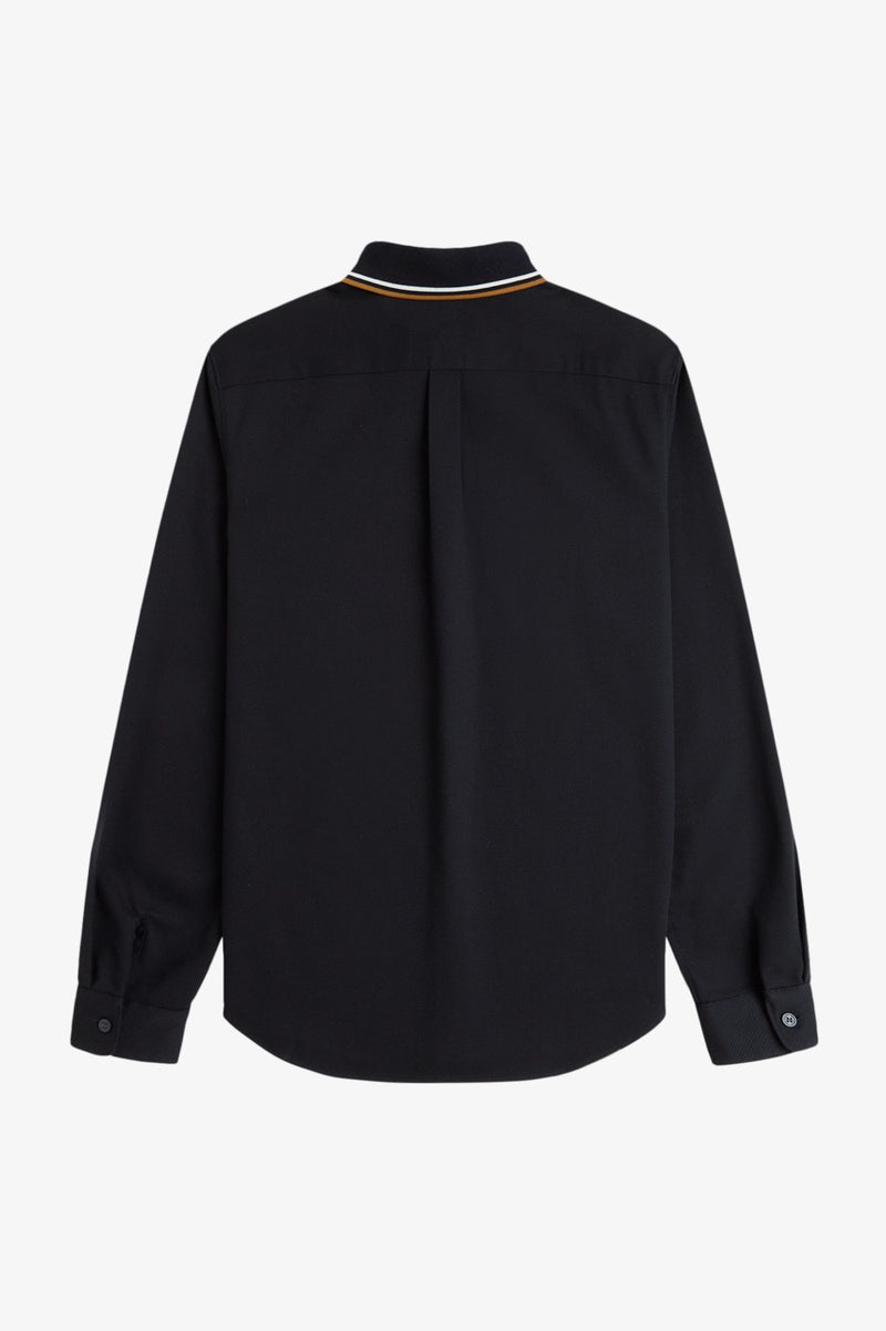 POLO COLLAR WOVEN PIQUE SHIRT