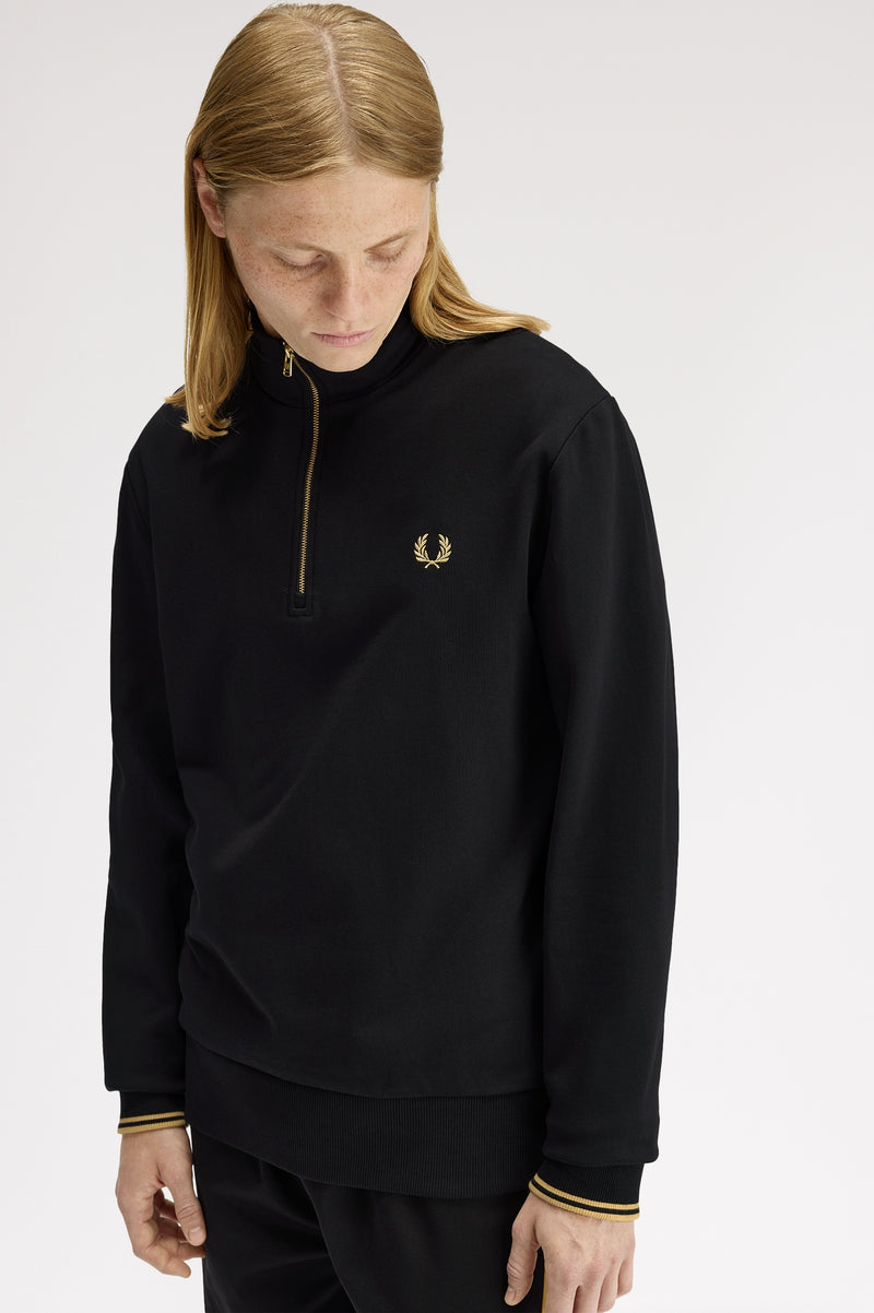 STRIPE TAPE HALF ZIP SWEATSHIR