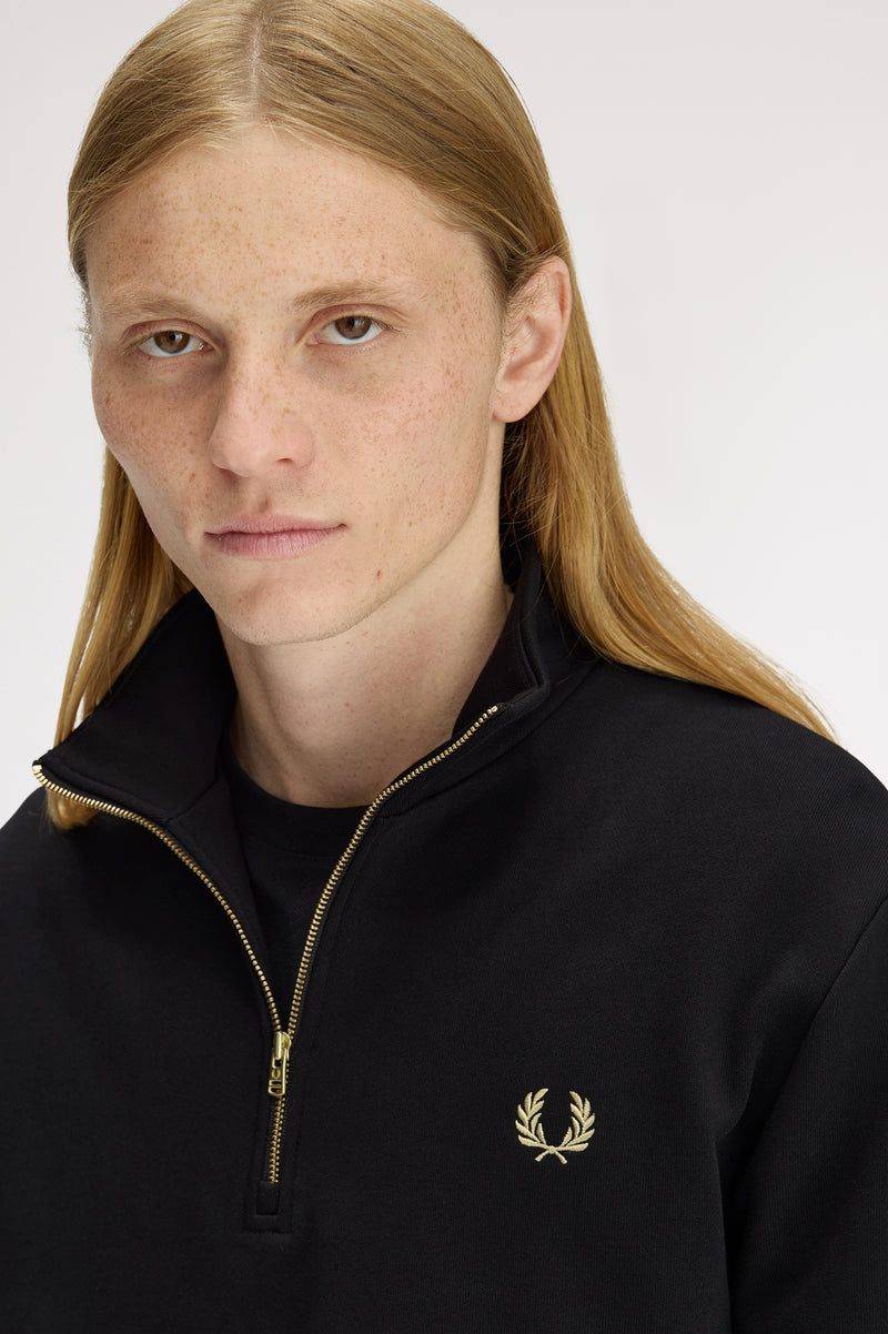 STRIPE TAPE HALF ZIP SWEATSHIR