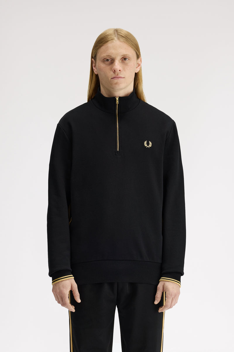 STRIPE TAPE HALF ZIP SWEATSHIR