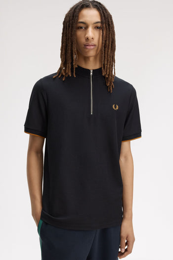 TIPPED CUFF PIQUE T-SHIRT