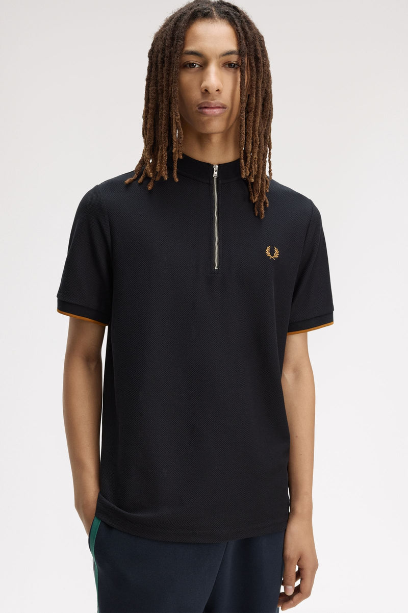 TIPPED CUFF PIQUE T-SHIRT