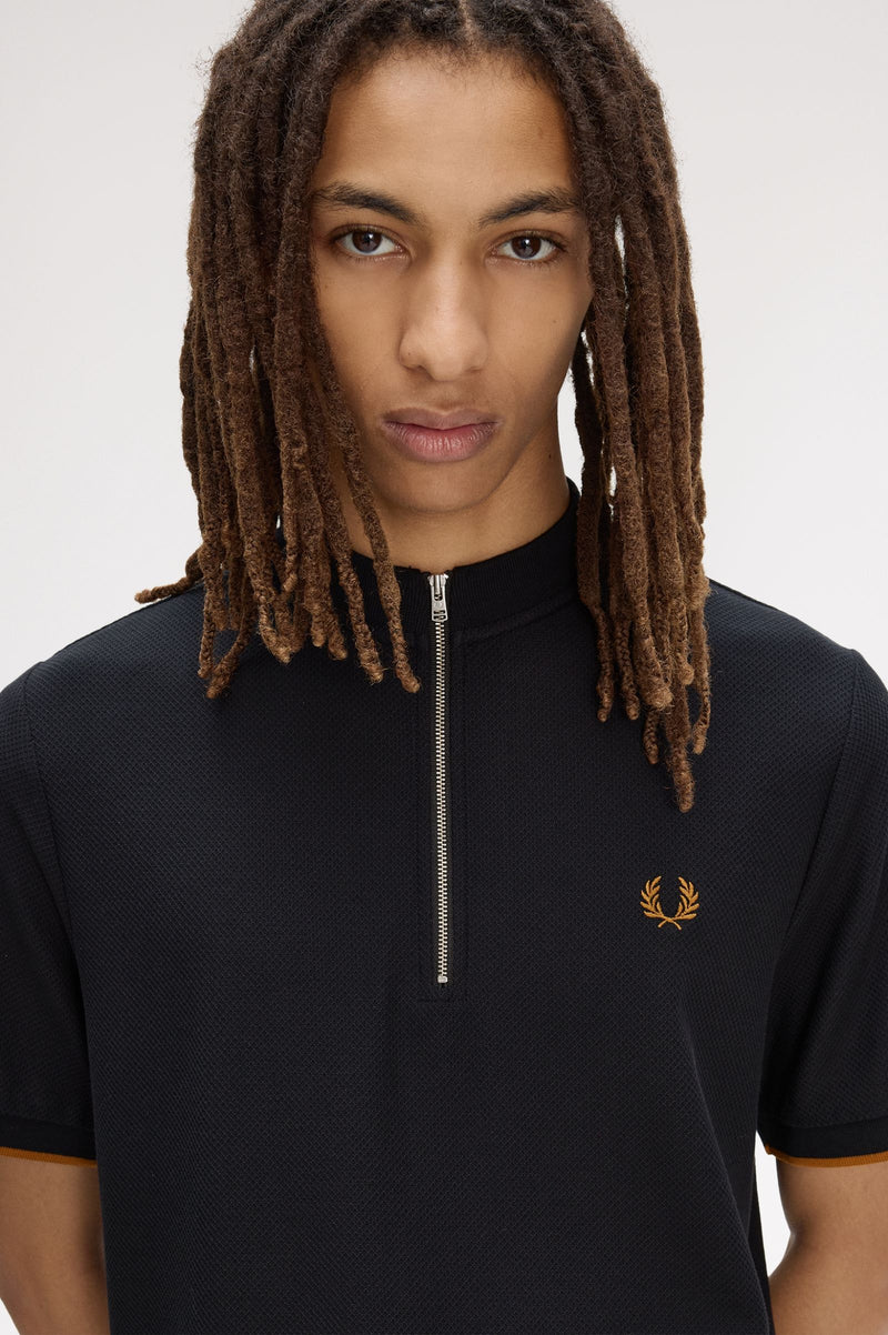 TIPPED CUFF PIQUE T-SHIRT