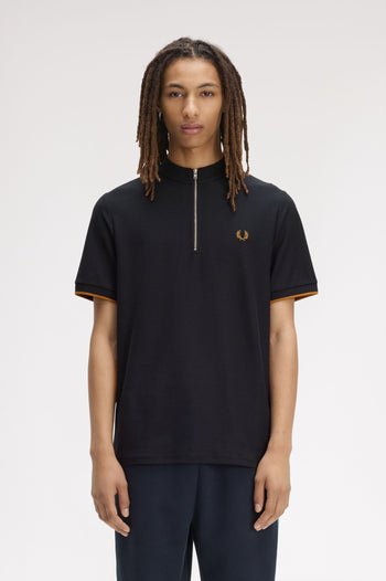 TIPPED CUFF PIQUE T-SHIRT