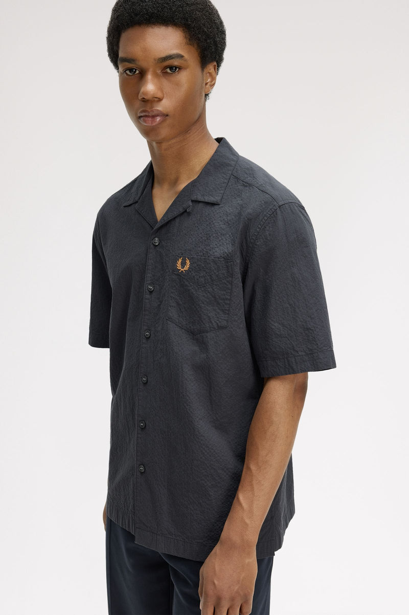 SEERSUCKER REVERE COLLAR SHIRT
