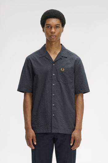 SEERSUCKER REVERE COLLAR SHIRT