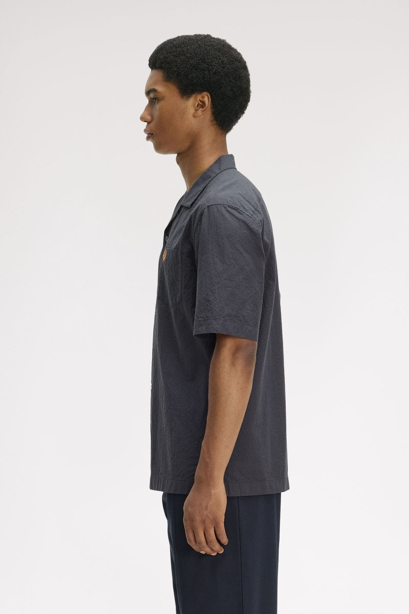 SEERSUCKER REVERE COLLAR SHIRT