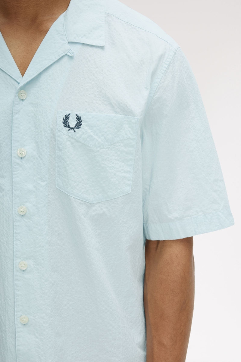 SEERSUCKER REVERE COLLAR SHIRT