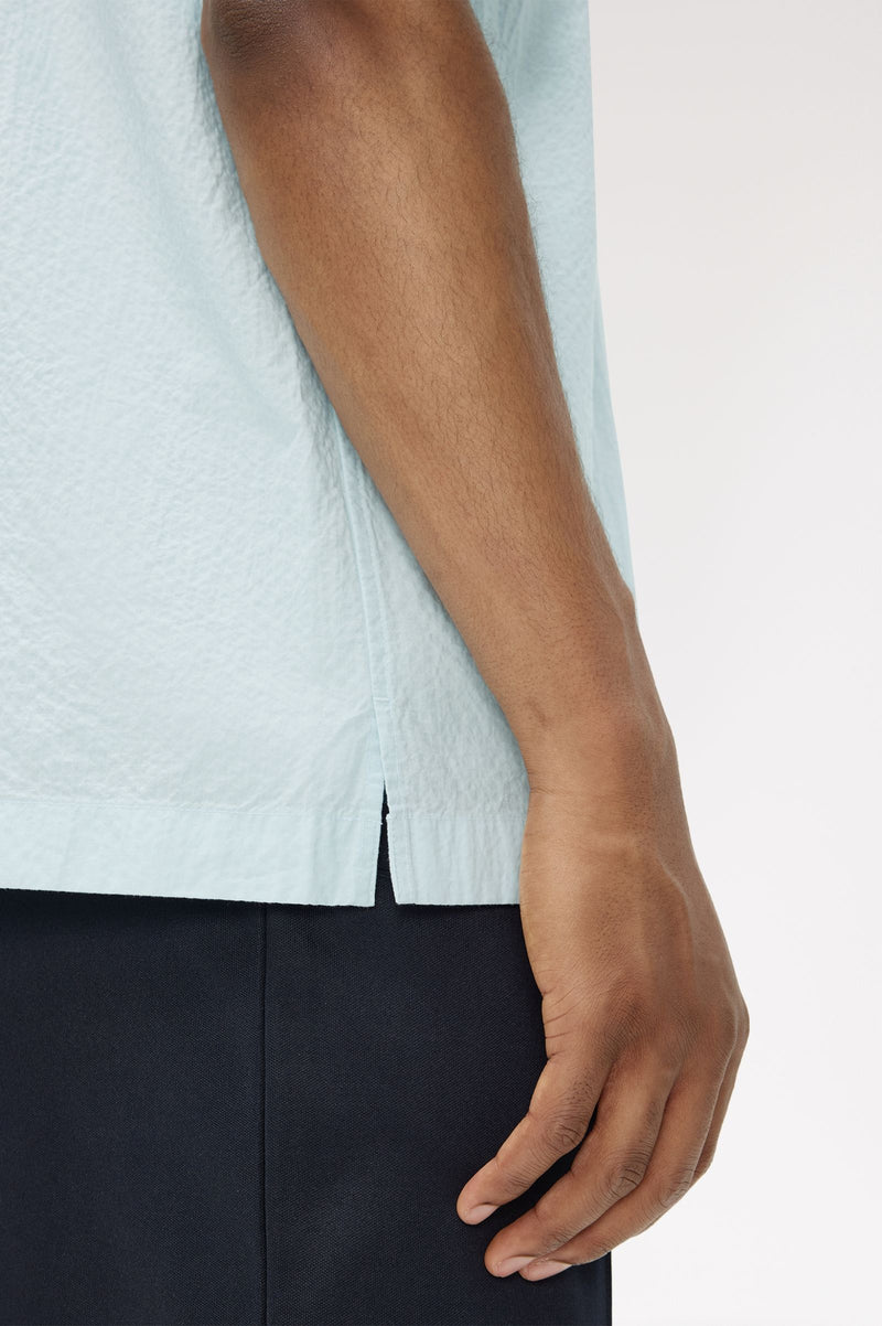 SEERSUCKER REVERE COLLAR SHIRT