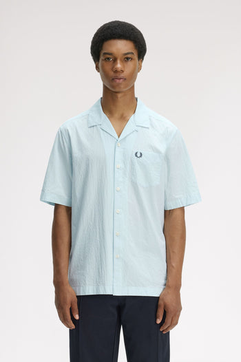SEERSUCKER REVERE COLLAR SHIRT