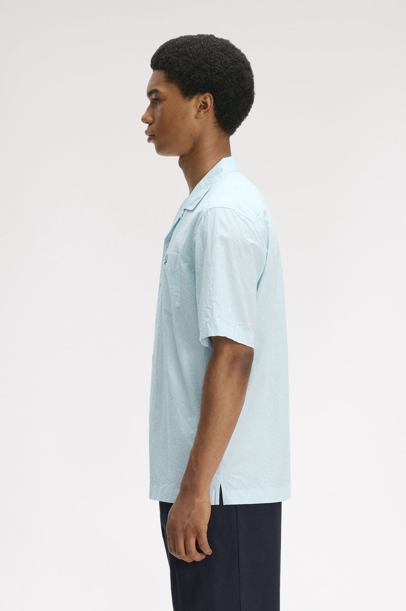 SEERSUCKER REVERE COLLAR SHIRT