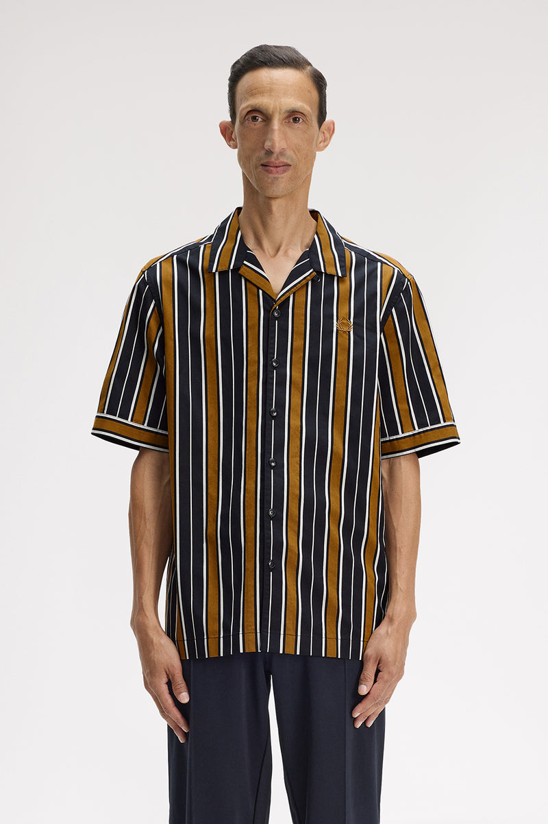 STRIPED REVERE COLLAR SHIRT