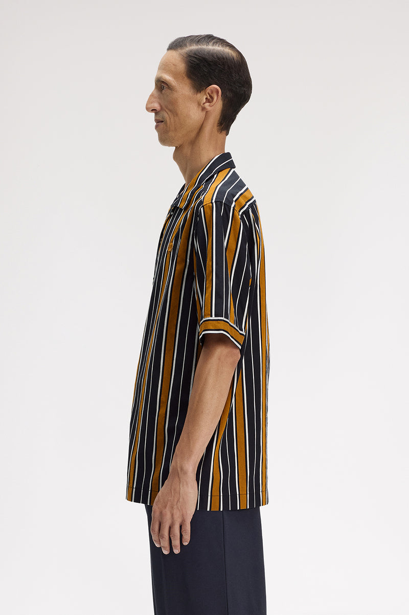 STRIPED REVERE COLLAR SHIRT
