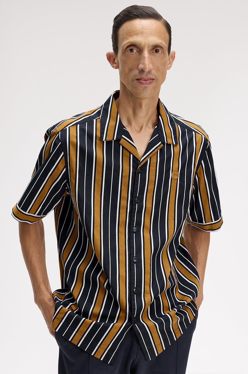 STRIPED REVERE COLLAR SHIRT