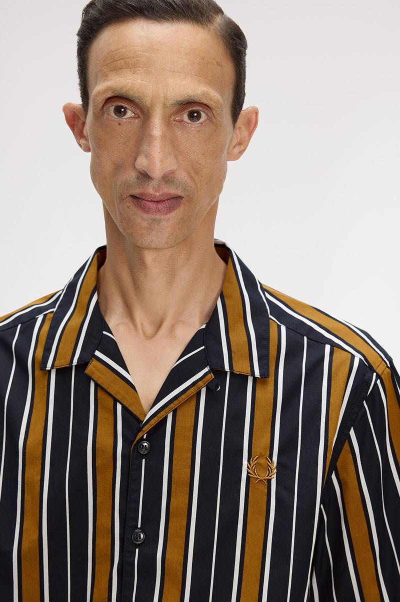 STRIPED REVERE COLLAR SHIRT