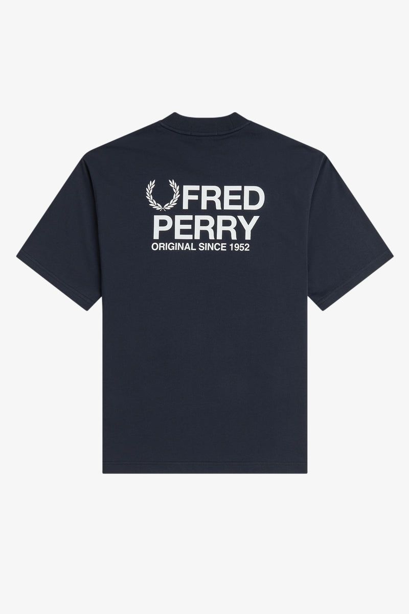 BACK PRINT FRED PERRY TEXT T-SHIRT