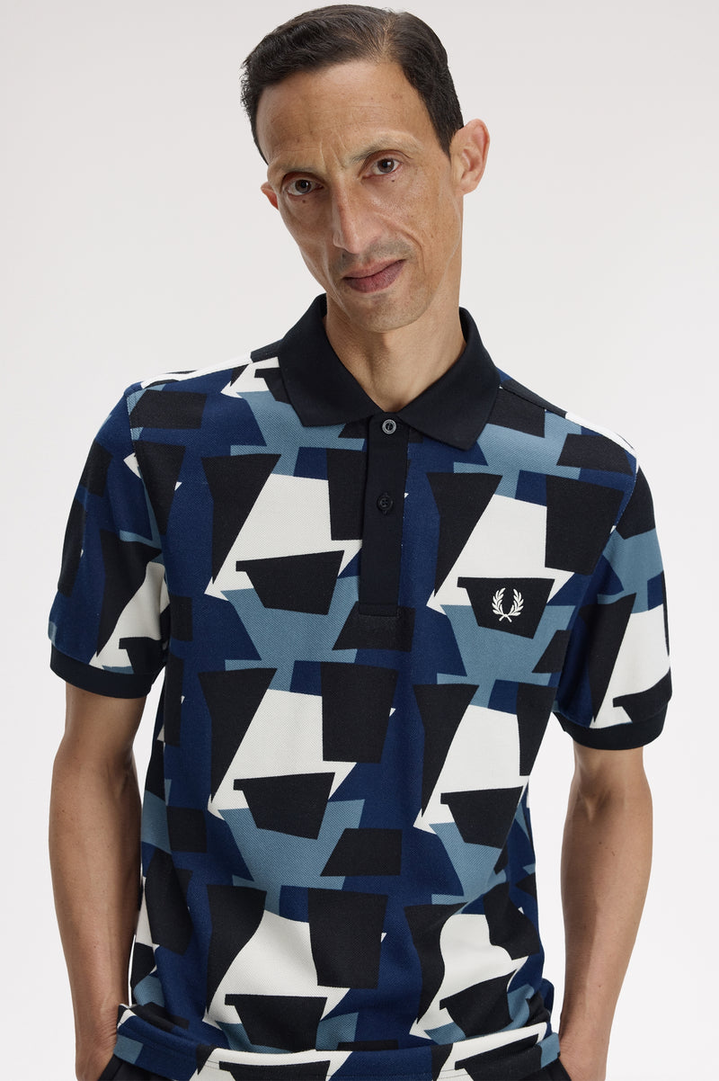 FRAGMENT PRINT POLO SHIRT