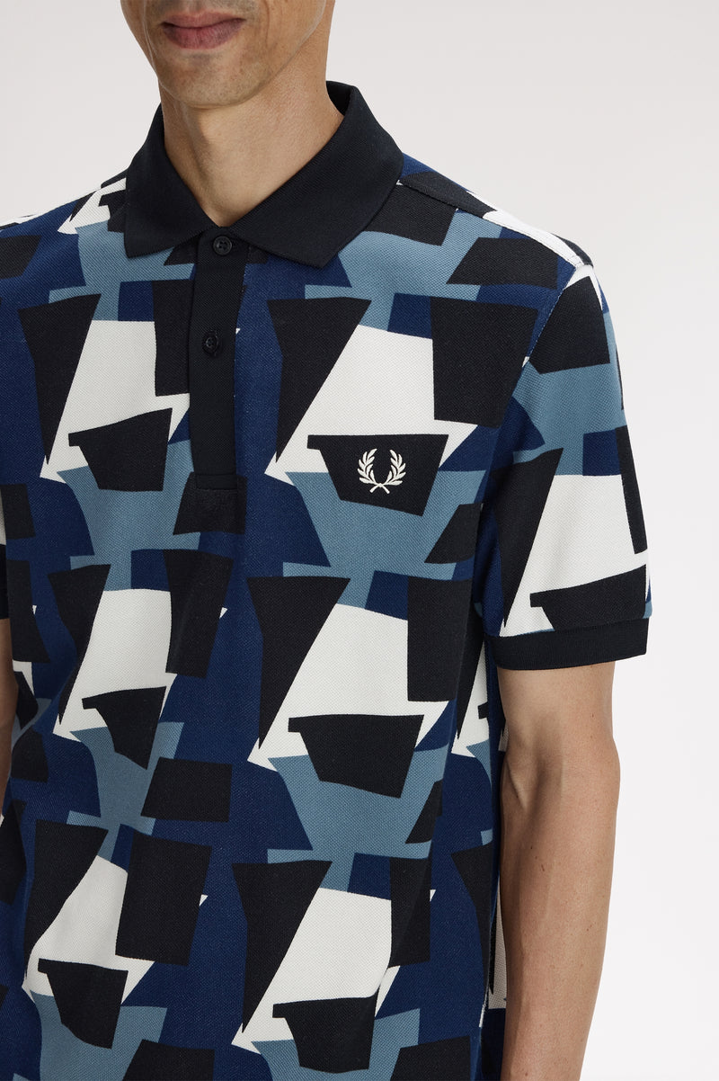 FRAGMENT PRINT POLO SHIRT