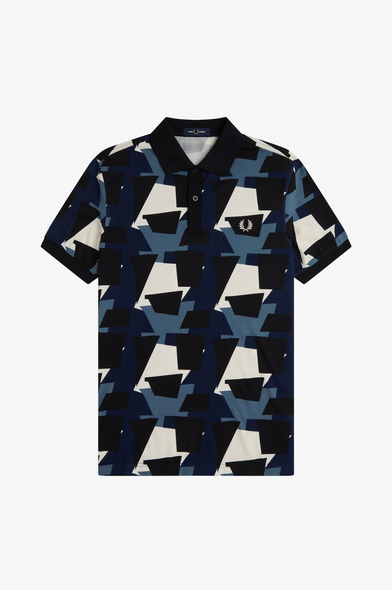FRAGMENT PRINT POLO SHIRT