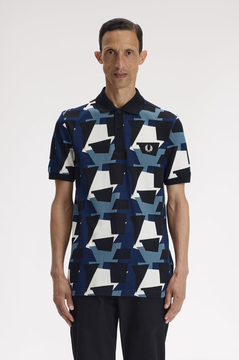 FRAGMENT PRINT POLO SHIRT
