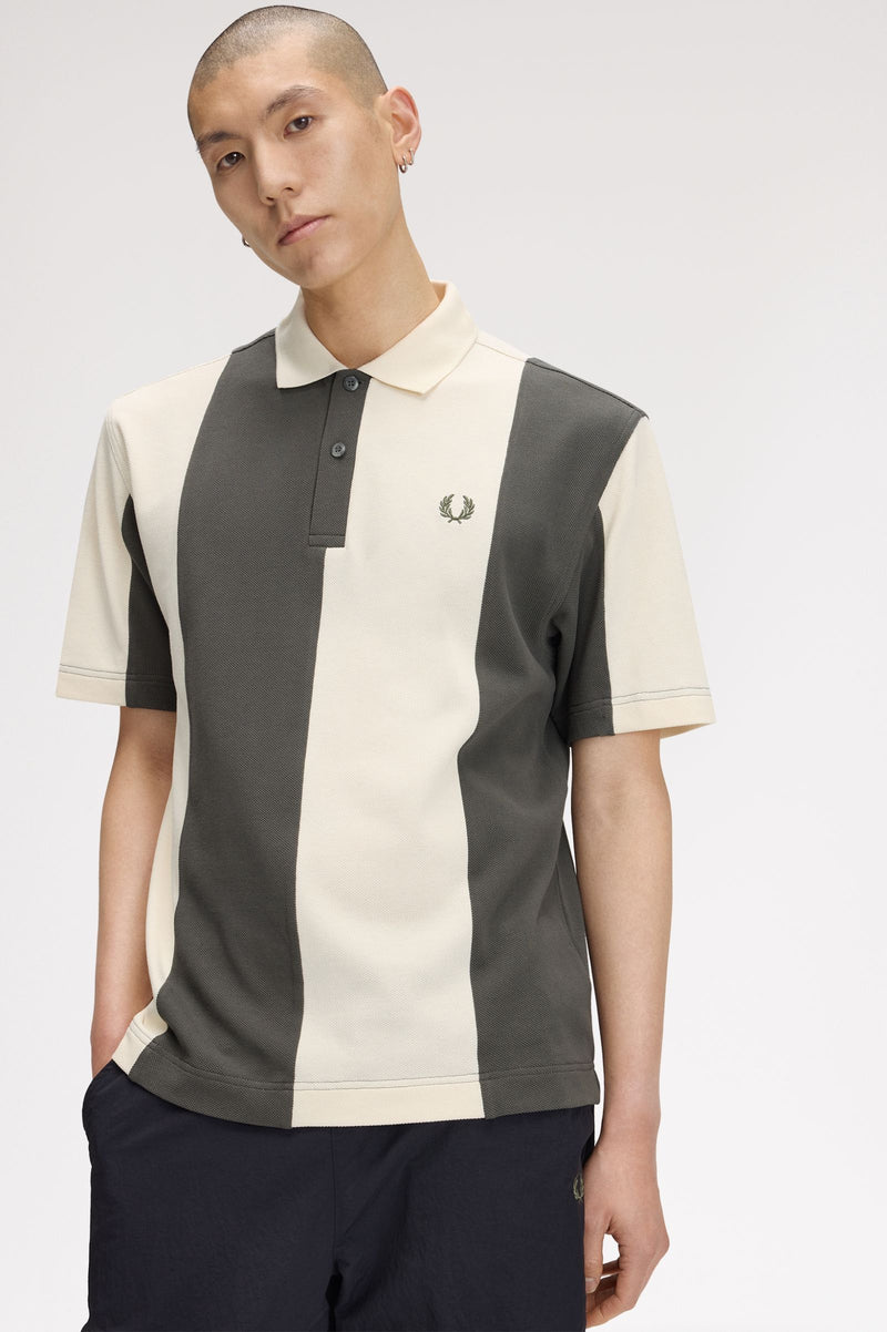 CUT AND SEW PANELLED POLO SHIR