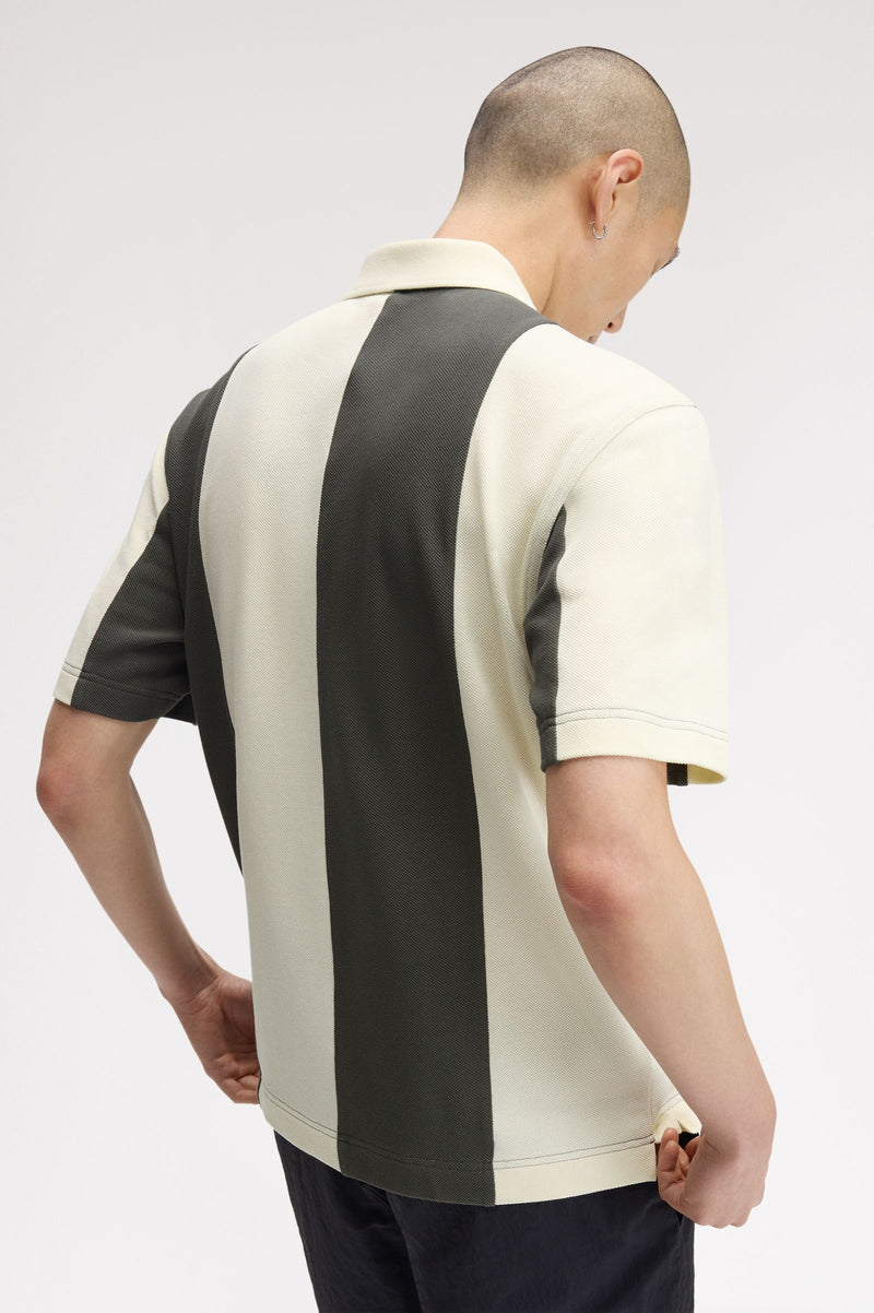 CUT AND SEW PANELLED POLO SHIR
