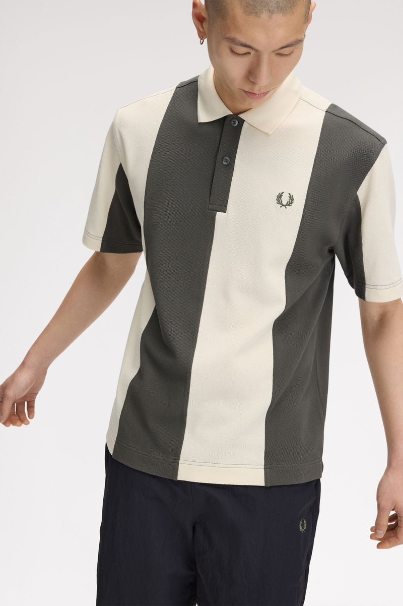 CUT AND SEW PANELLED POLO SHIR
