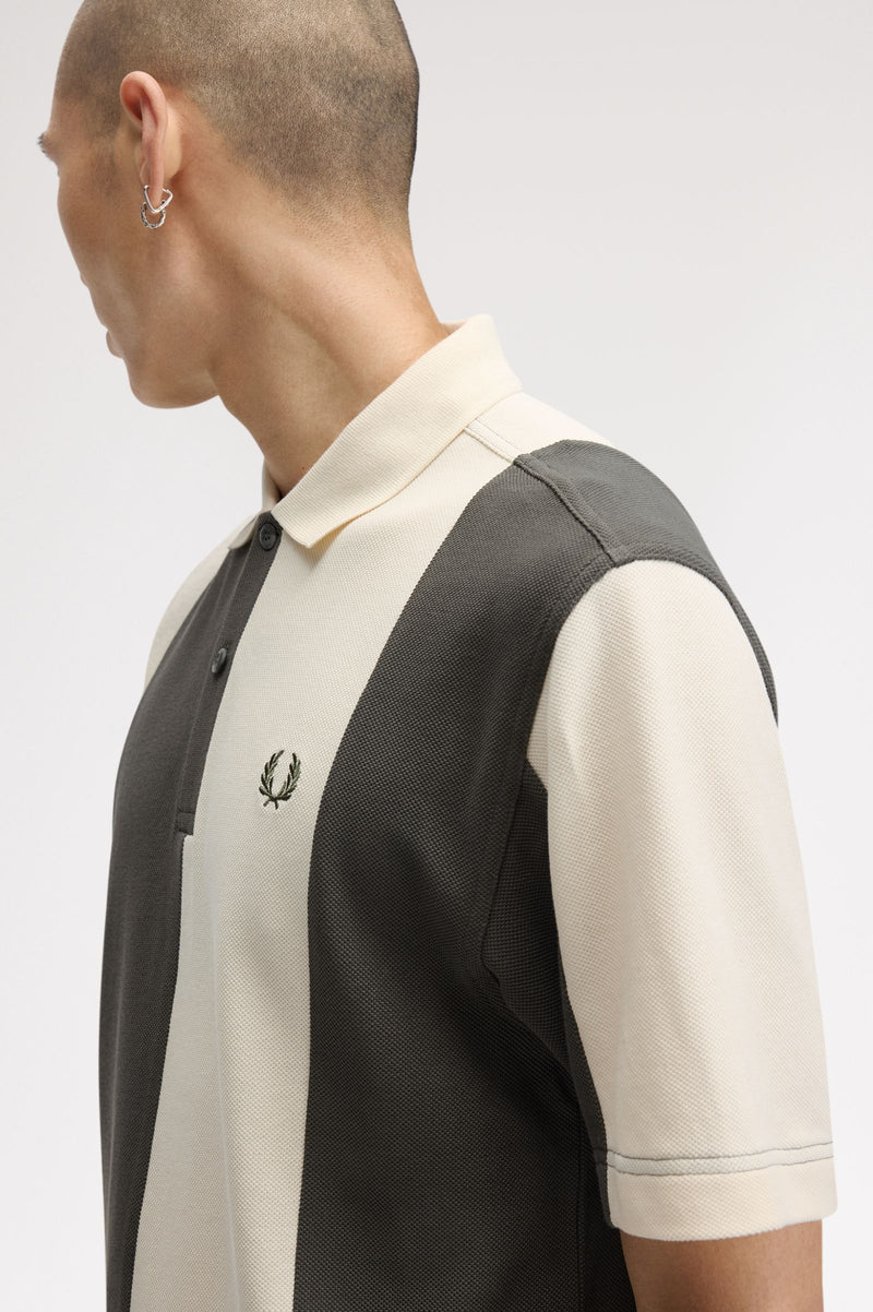 CUT AND SEW PANELLED POLO SHIR