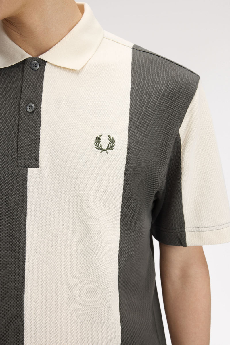 CUT AND SEW PANELLED POLO SHIR