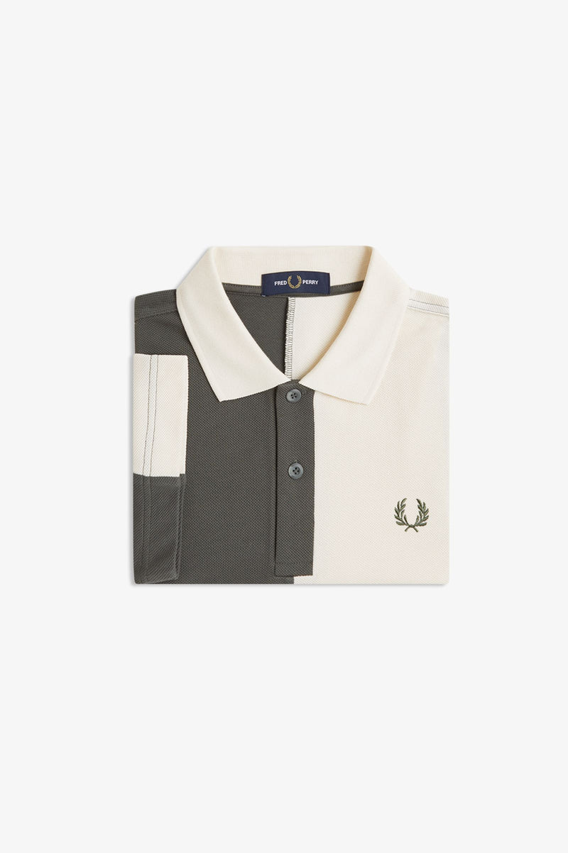 CUT AND SEW PANELLED POLO SHIR