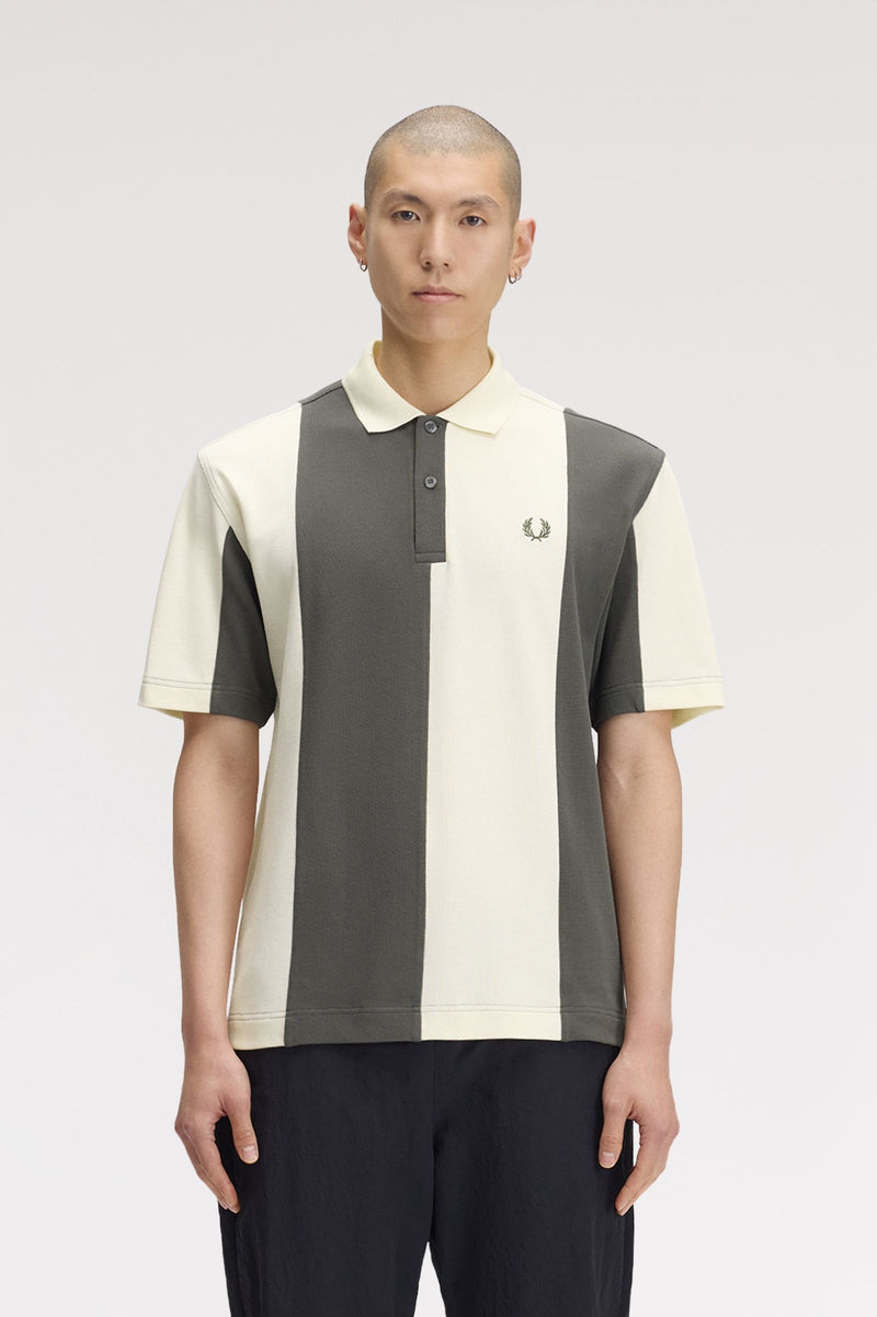CUT AND SEW PANELLED POLO SHIR