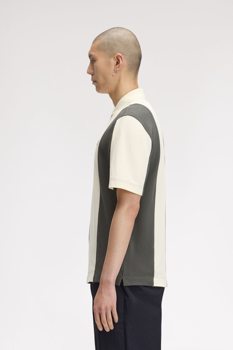 CUT AND SEW PANELLED POLO SHIR