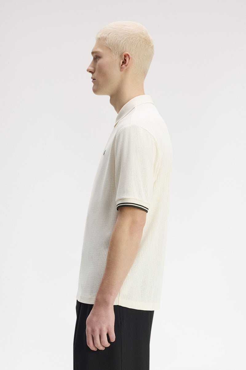 POINTELLE BUTTON THORUGH POLO