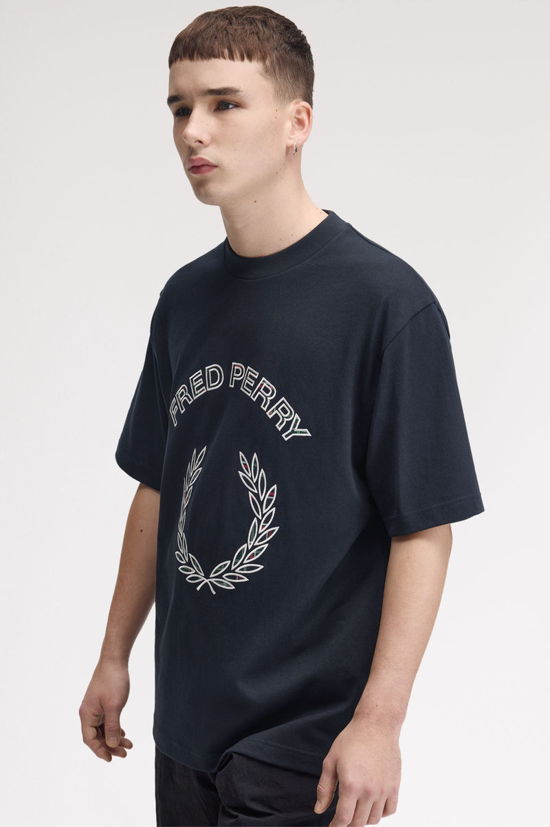 TARTAN APPLIQUE T-SHIRT