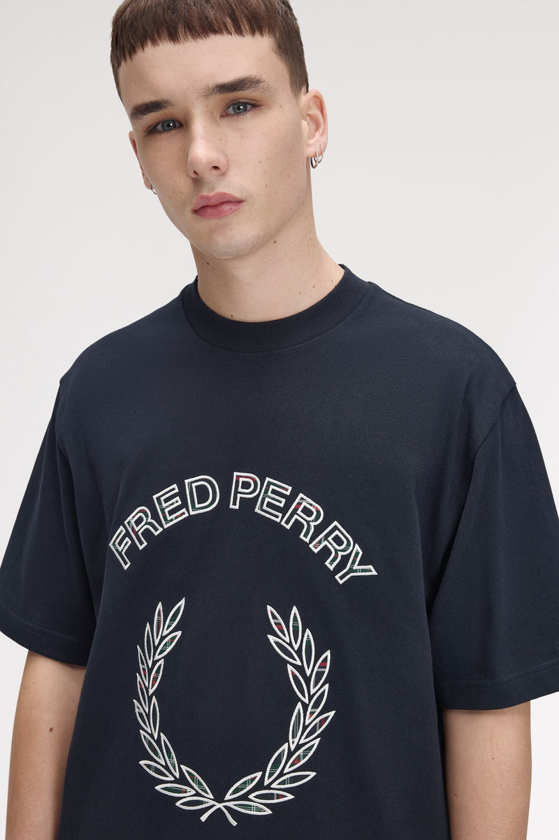 TARTAN APPLIQUE T-SHIRT