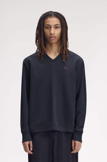 CONTRAST COLLAR SWEATSHIRT